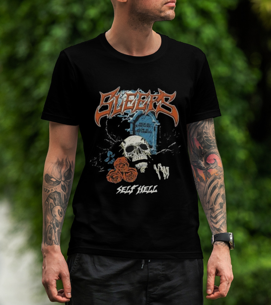While She Sleeps Graveyard Skull High As The Gods Sell Hell T-Shirt