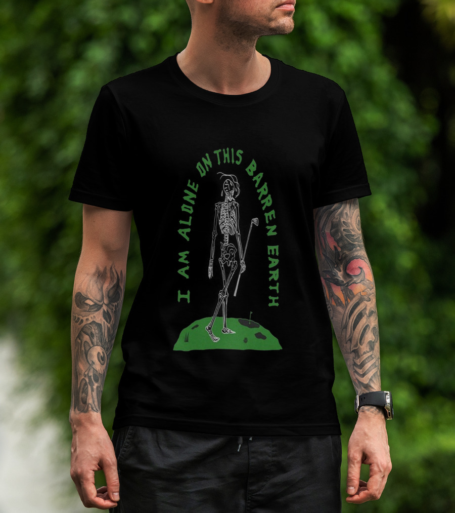 Heavyslime I Am Alone On This Barren Earth Skeleton Golf T-Shirt