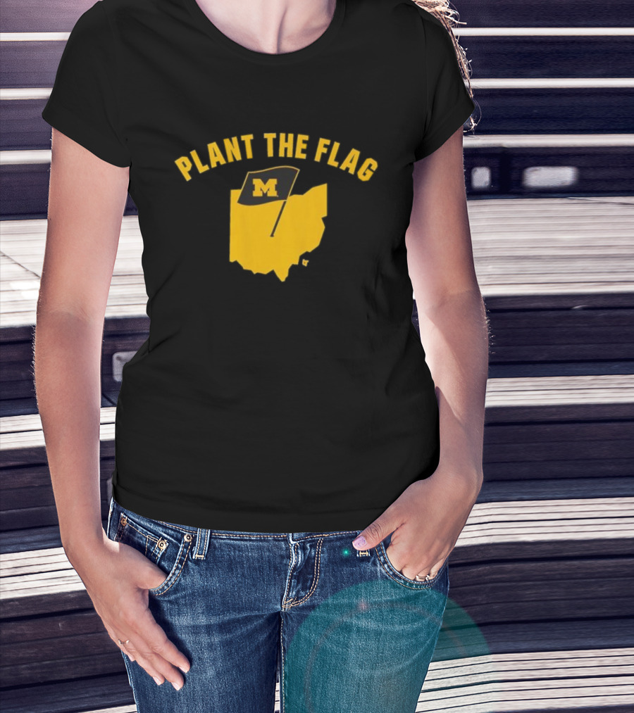 Michigan Football Plant The Flag M Logo Ohio Outline T-Shirt