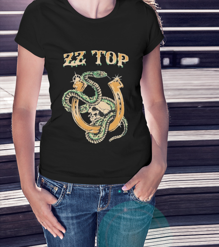 ZZ Top Rattlesnake Skull Horseshoe T-Shirt