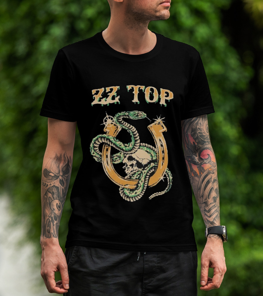 ZZ Top Rattlesnake Skull Horseshoe T-Shirt