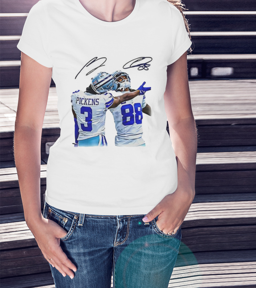 CeeDee Lamb George Pickens Dallas Cowboys We Dem Boyz Signature Football Duo T-Shirt