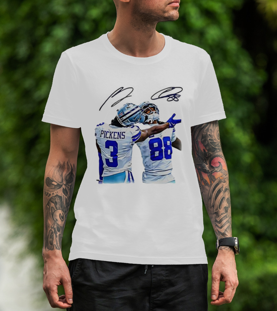 CeeDee Lamb George Pickens Dallas Cowboys We Dem Boyz Signature Football Duo T-Shirt