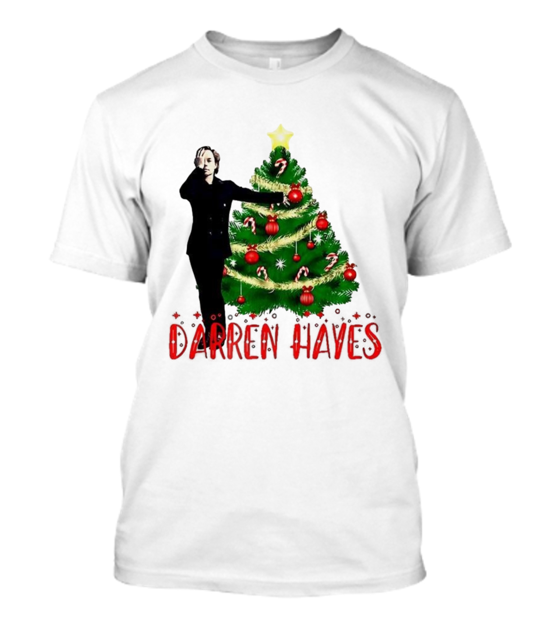 Darren Hayes Christmas Tree Candy Cane Star Holiday T-Shirt