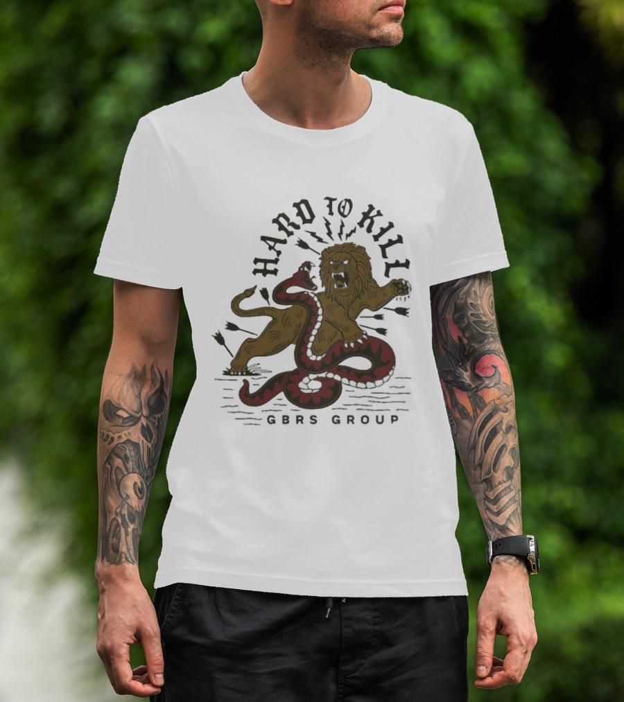 GBRS Group Hard To Kill Lion Vs Snake Graphic T-Shirt