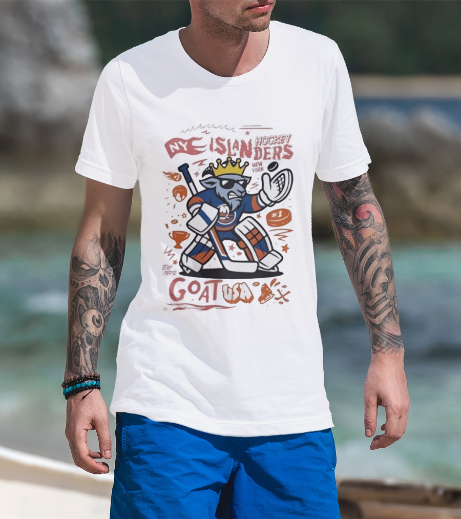 NY Islanders Goat USA Hockey Holiday Fun T-Shirt