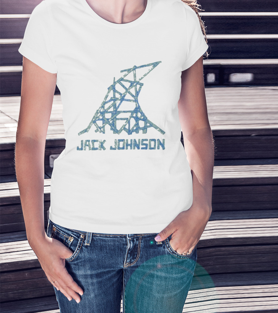 Jack Johnson Wave Geometric Abstract Lines T-Shirt