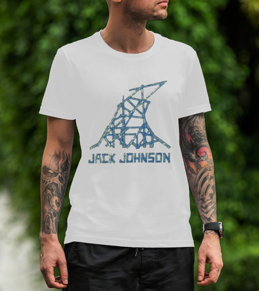 Jack Johnson Wave Geometric Abstract Lines T-Shirt