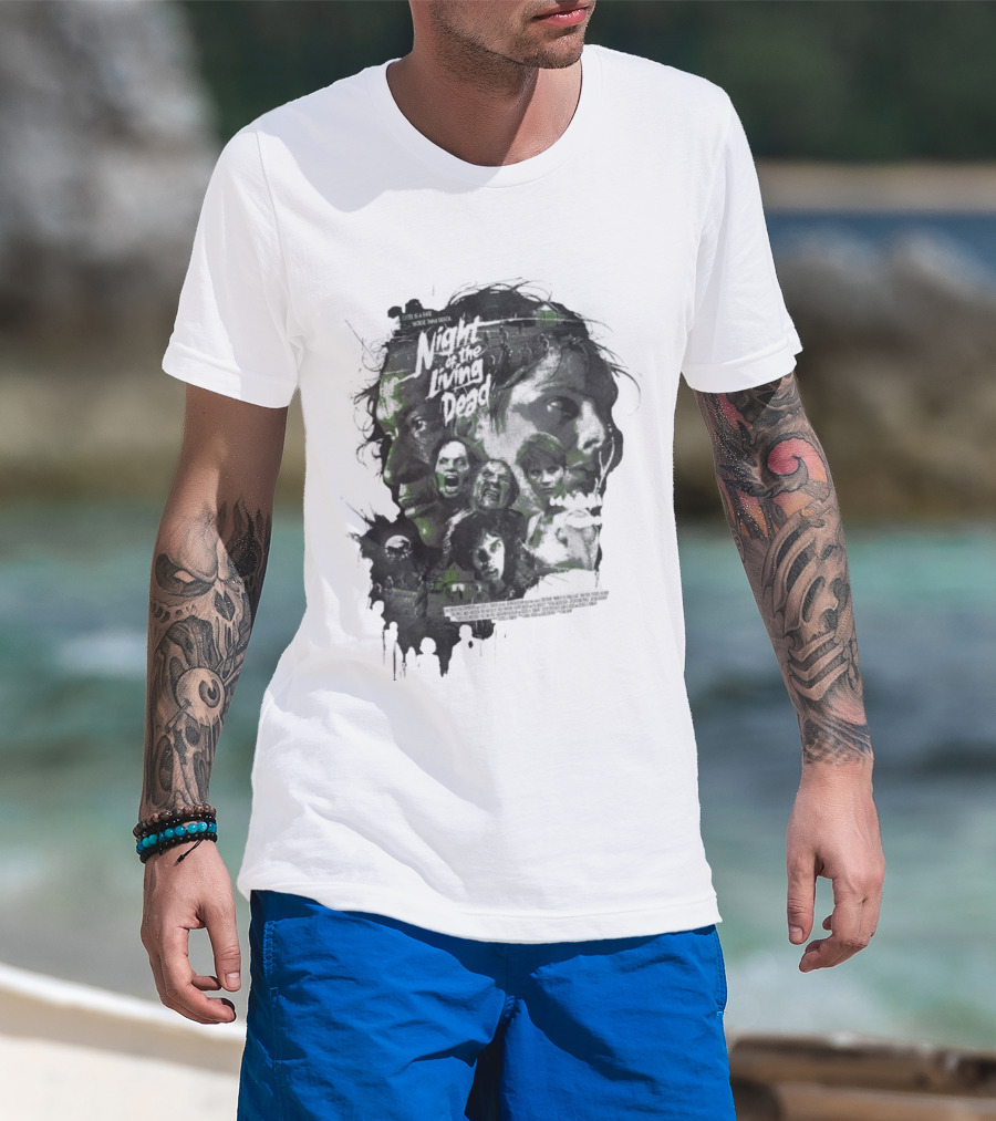 Night Of The Living Dead There Is A Fate Worse Than Death Classic Horror Movie Collage T-Shirt