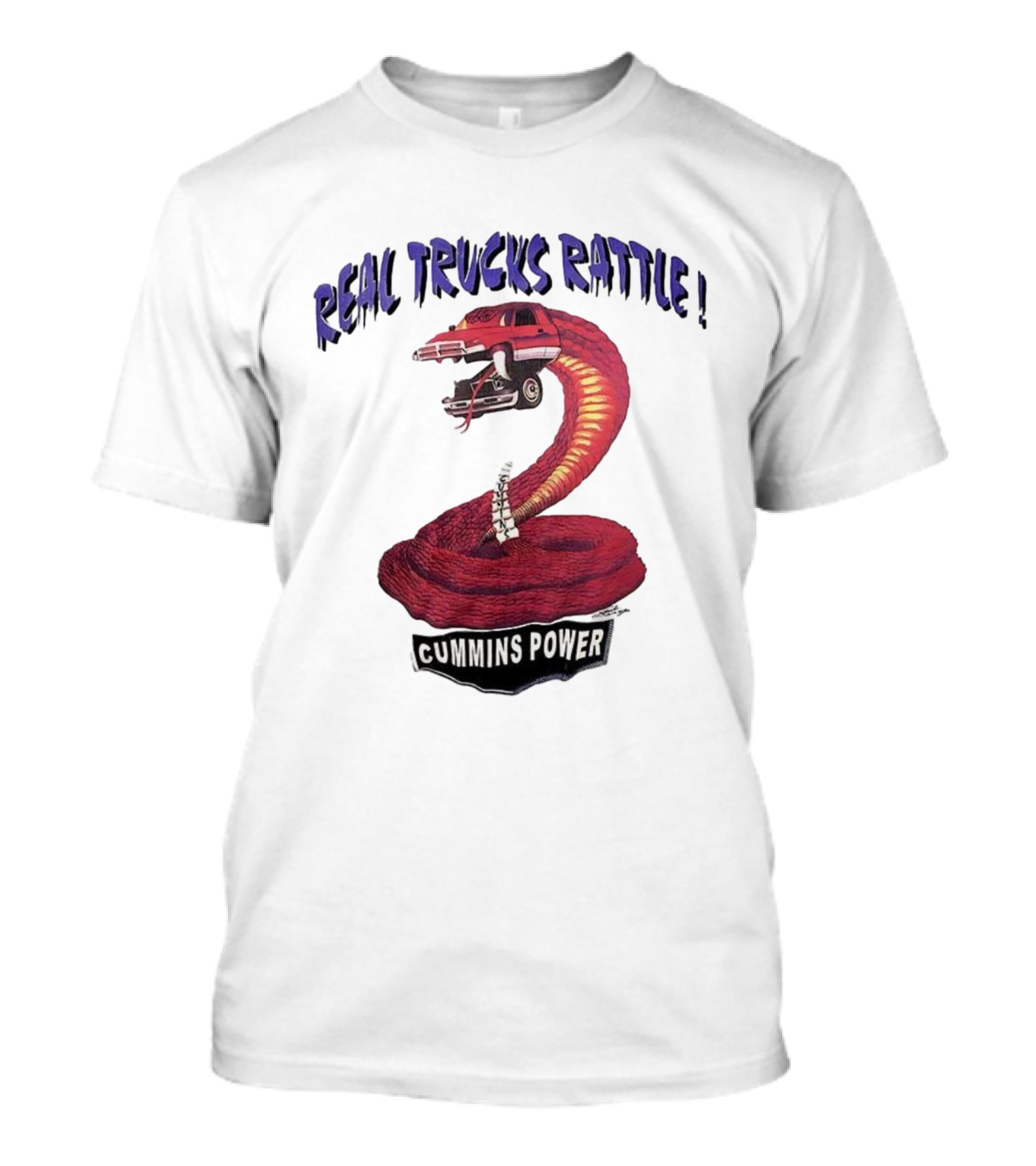 Real Trucks Rattle Cummins Power Snake Engine T-Shirt
