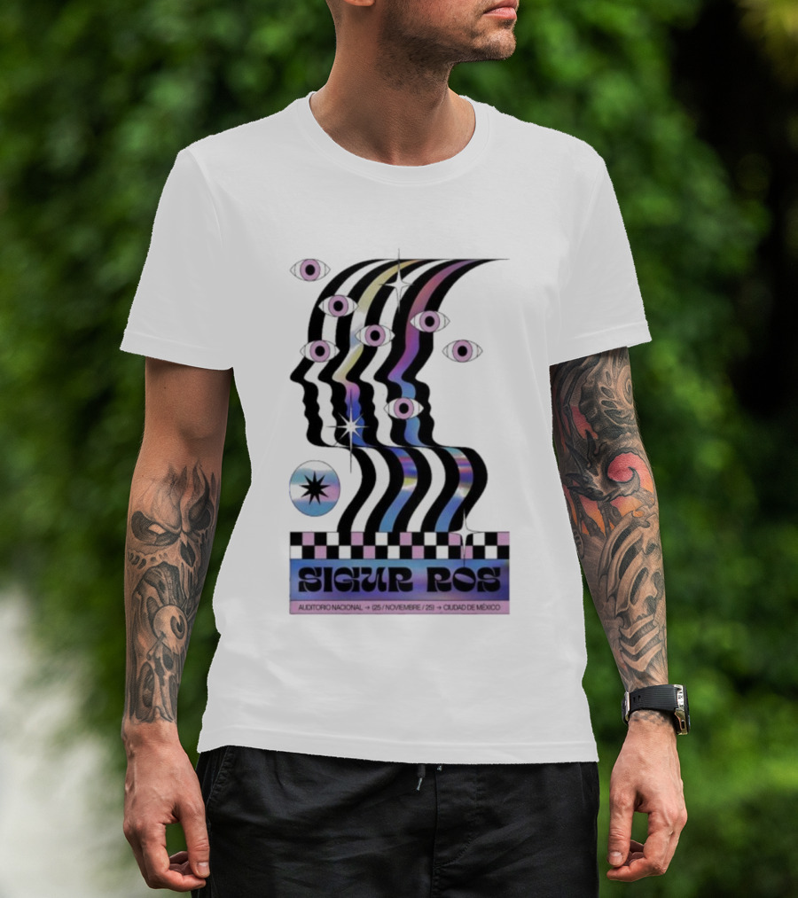 Sigur Ros Auditorio Nacional Mexico November 25 2025 Retro Psychedelic Concert Art T-Shirt