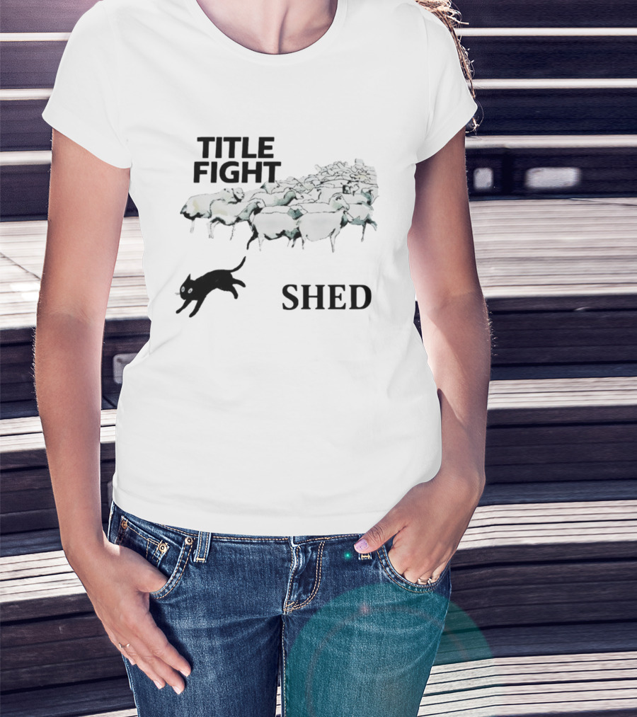 Title Fight Shed Sheep And Cat Imagery T-Shirt