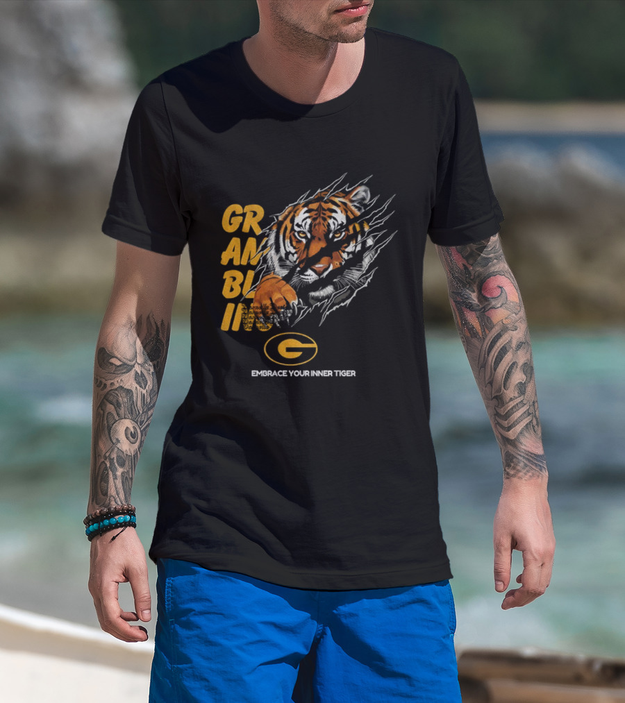 Grambling State Tigers Embrace Your Inner Tiger Fierce Mascot Roar T-Shirt