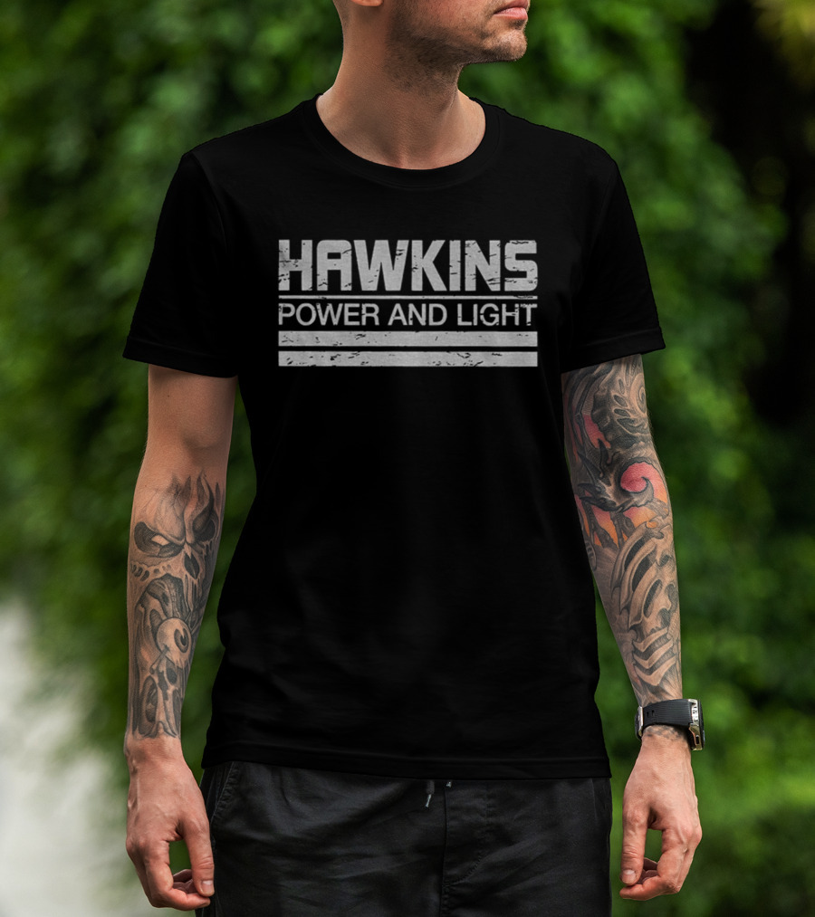 Hawkins Power And Light Stranger Things Vintage Retro Style T-Shirt