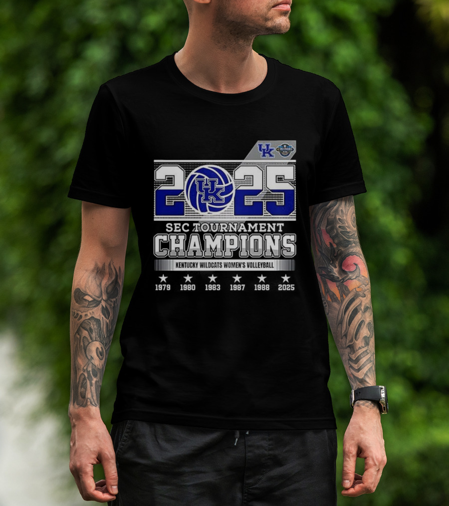 Kentucky Wildcats Women's Volleyball 2025 SEC Tournament Champions T-Shirt