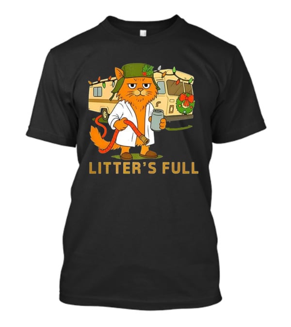 Litter's Full Shitters Full Cat Christmas RV Holiday Lights T-Shirt