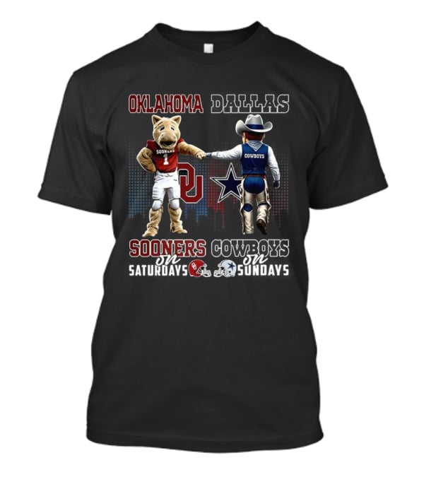 Oklahoma Sooners Saturdays Dallas Cowboys Sundays Mascot Team Spirit T-Shirt