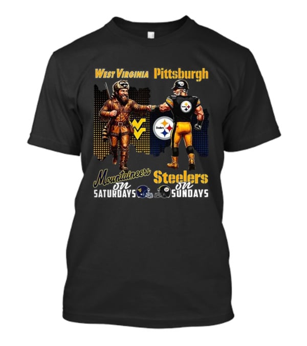 West Virginia Mountaineers And Pittsburgh Steelers Mascots Unite Saturdays And Sundays T-Shirt