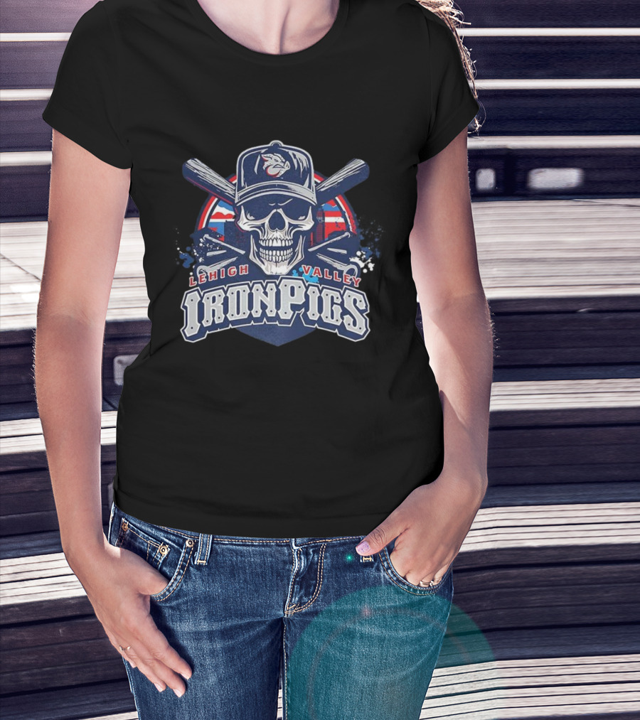 Lehigh Valley IronPigs Skull Cross Bats Minor League Baseball T-Shirt