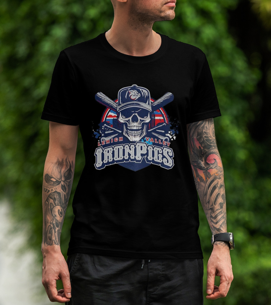 Lehigh Valley IronPigs Skull Cross Bats Minor League Baseball T-Shirt