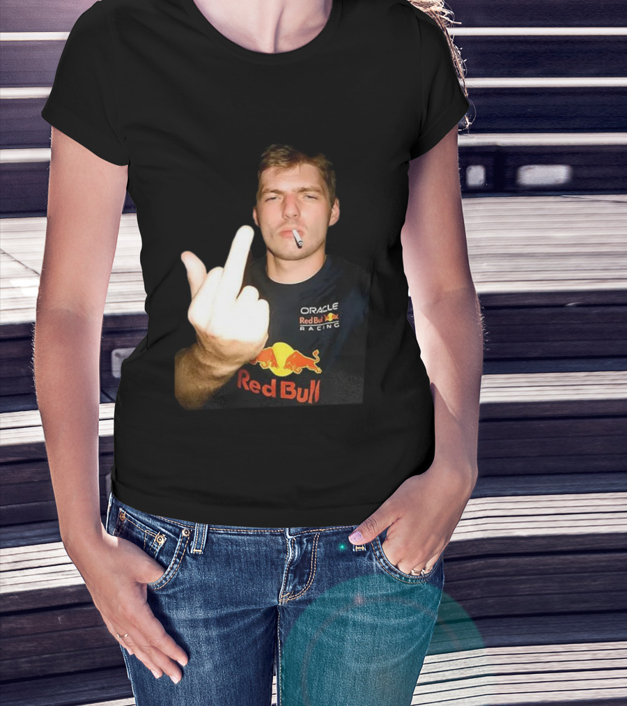 Max Oracle Red Bull Racing F1 Middle Finger Meme Cigarette T-Shirt