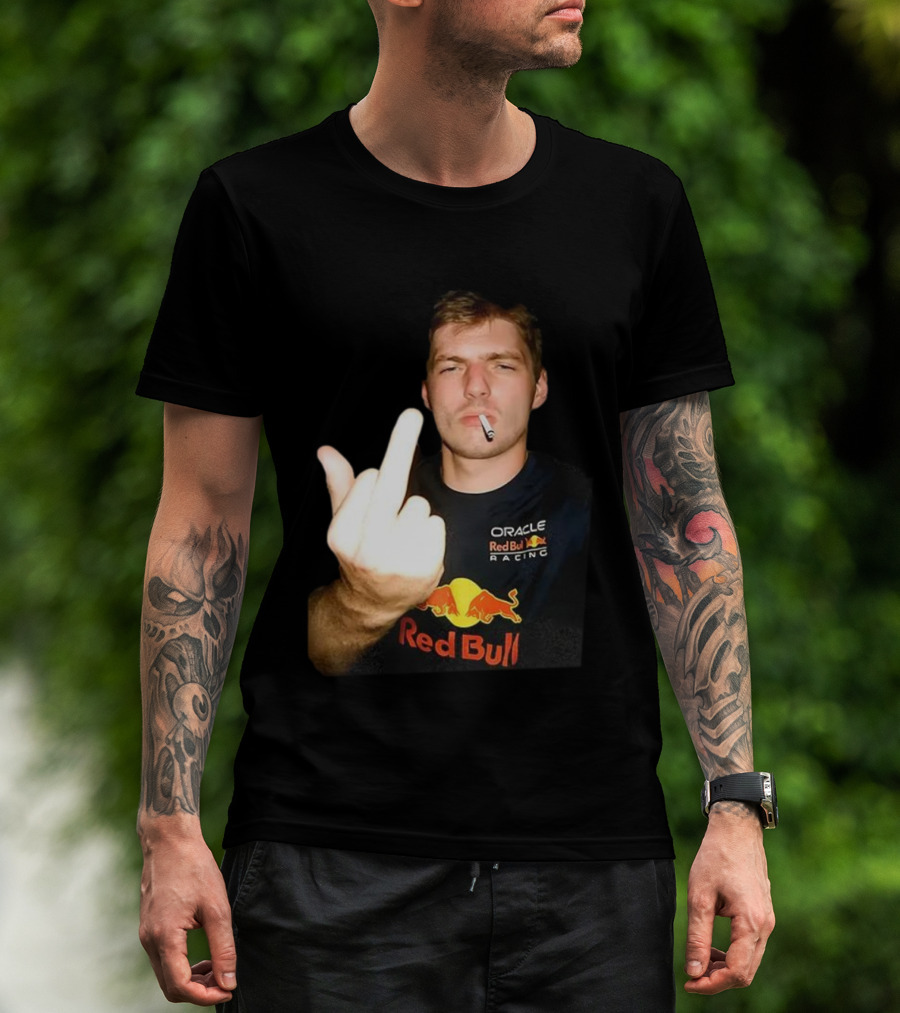 Max Oracle Red Bull Racing F1 Middle Finger Meme Cigarette T-Shirt
