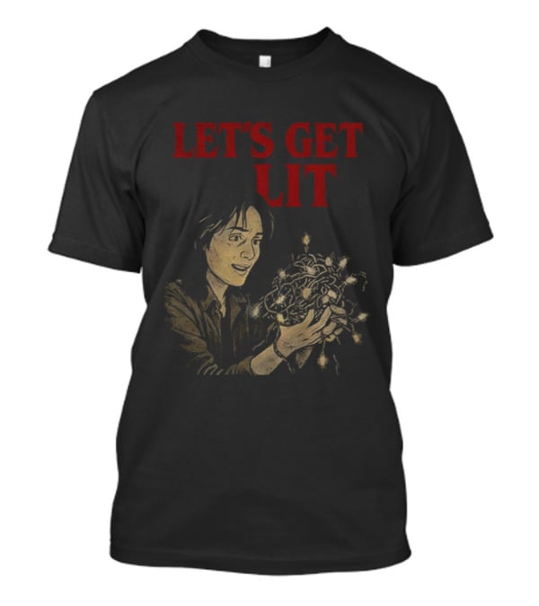 Stranger Things Let's Get Lit Funny Holiday Christmas Lights T-Shirt