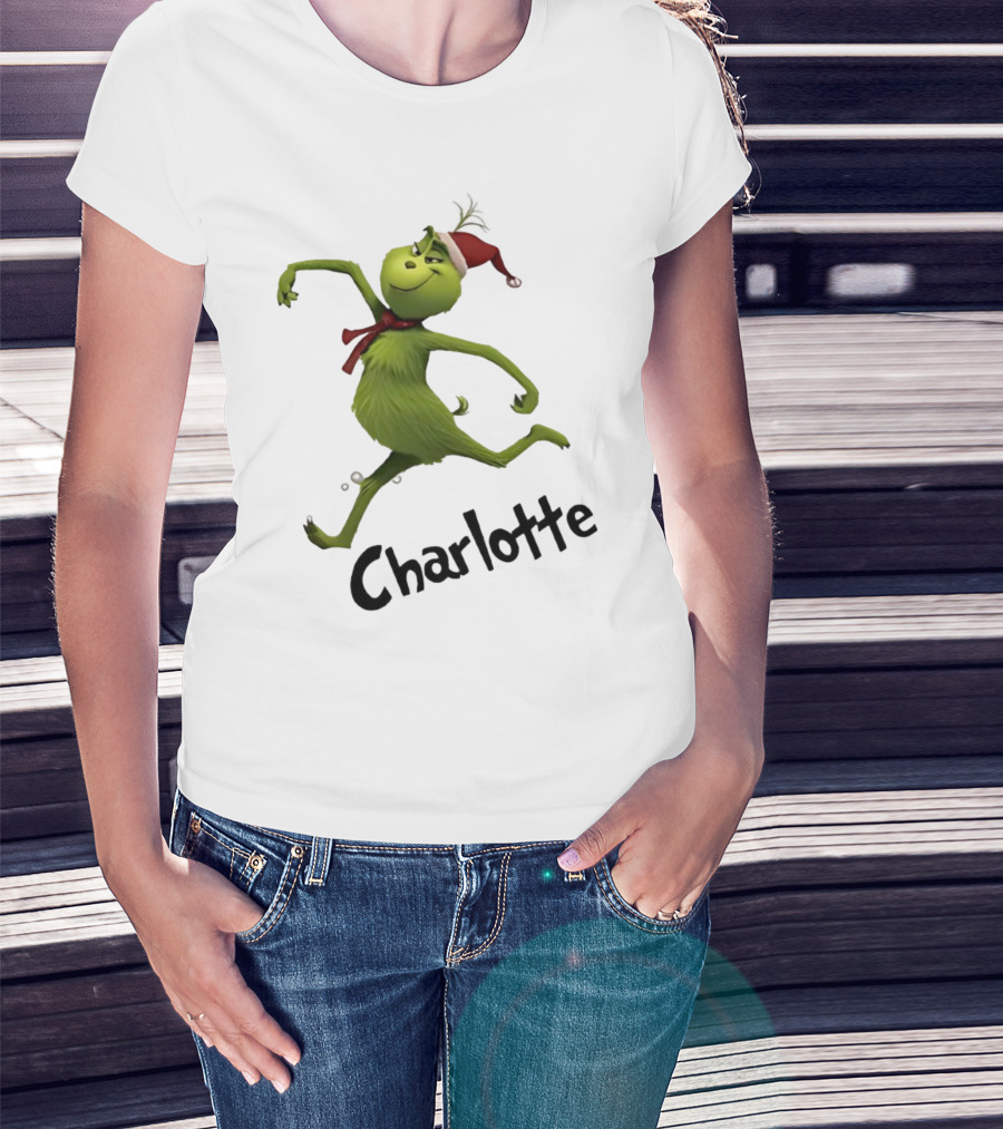 Grinch Santa Hat Charlotte Christmas Dance T-Shirt