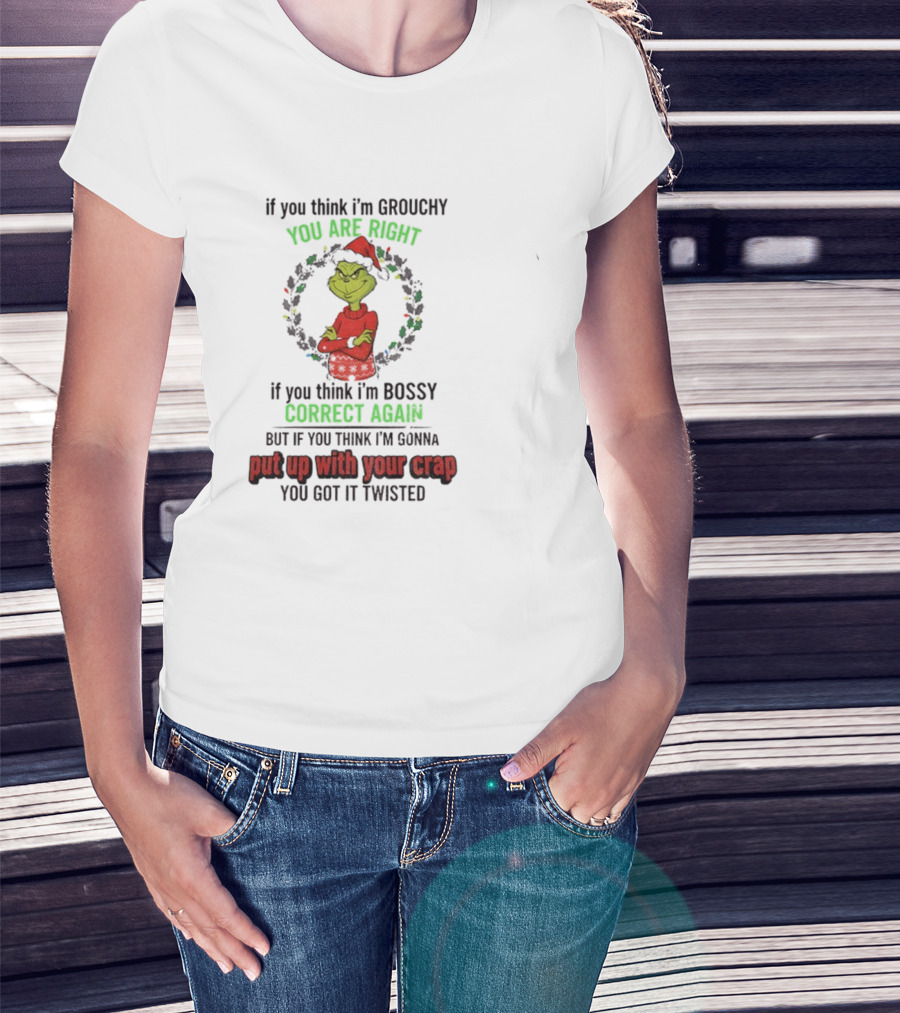 Grinch You Are Right Correct Again Twisted Christmas Grouchy Bossy T-Shirt
