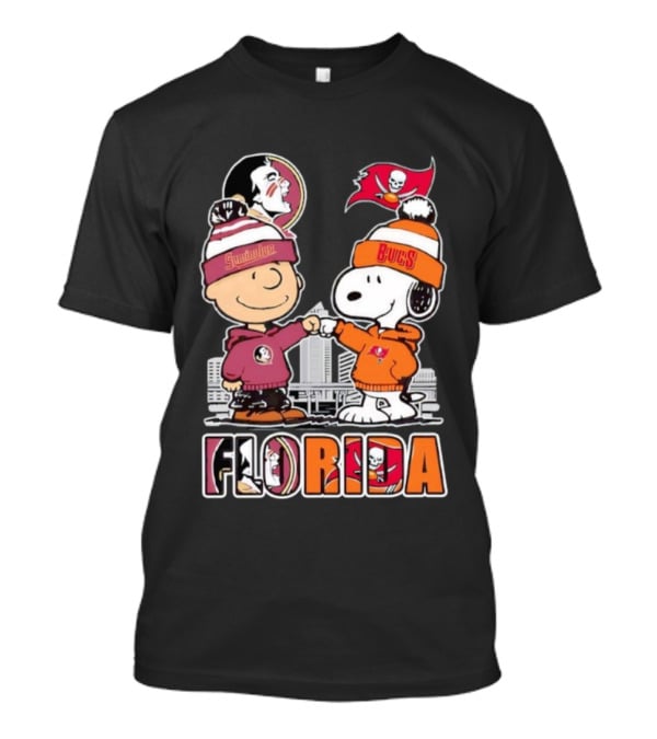 Charlie Brown And Snoopy Florida State Seminoles Tampa Bay Buccaneers Fist Bump T-Shirt