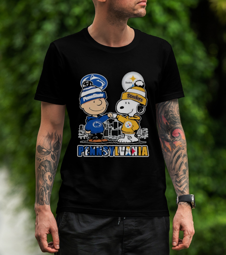 Charlie Brown Snoopy Penn State Nittany Lions Pittsburgh Steelers Pennsylvania T-Shirt