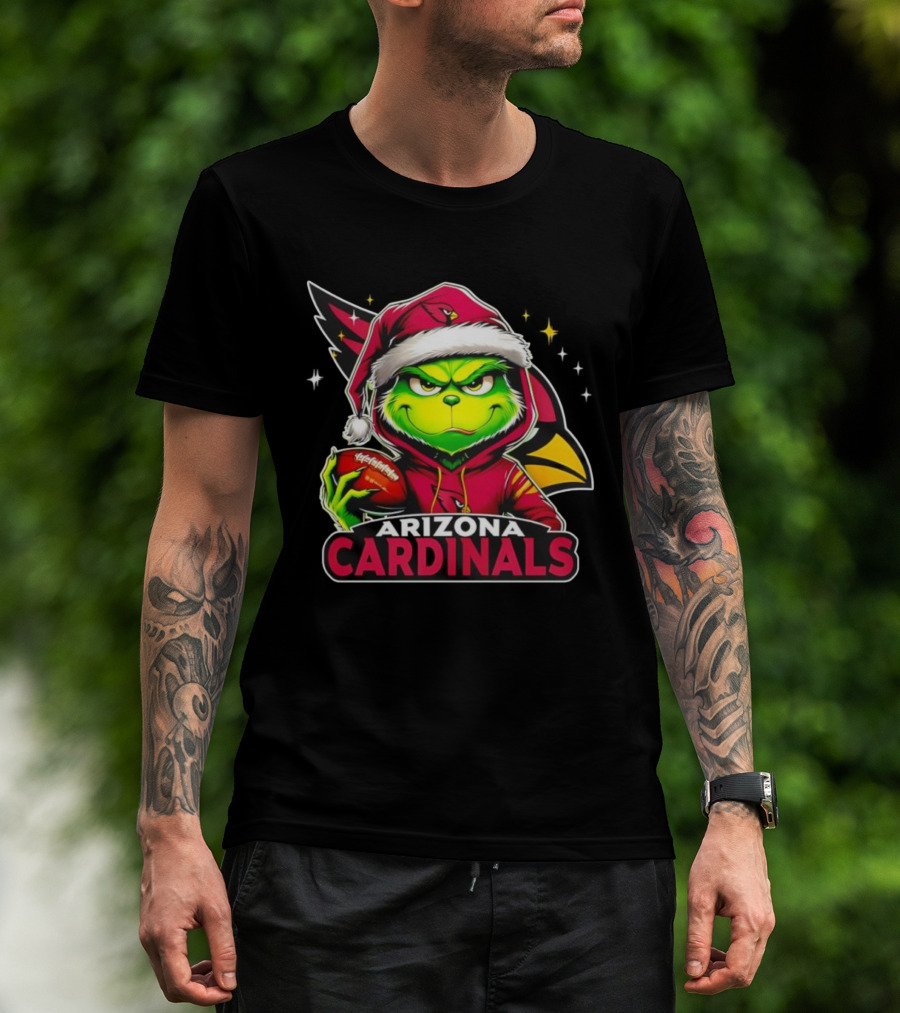 Arizona Cardinals Grinch Santa Christmas NFL Football Holiday T-Shirt