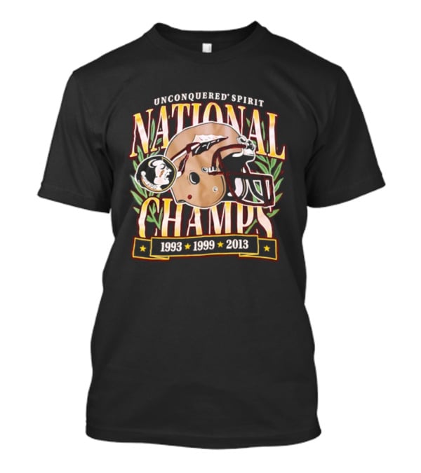 Florida State Seminoles National Champs 1993 1999 2013 Football Helmet Design T-Shirt
