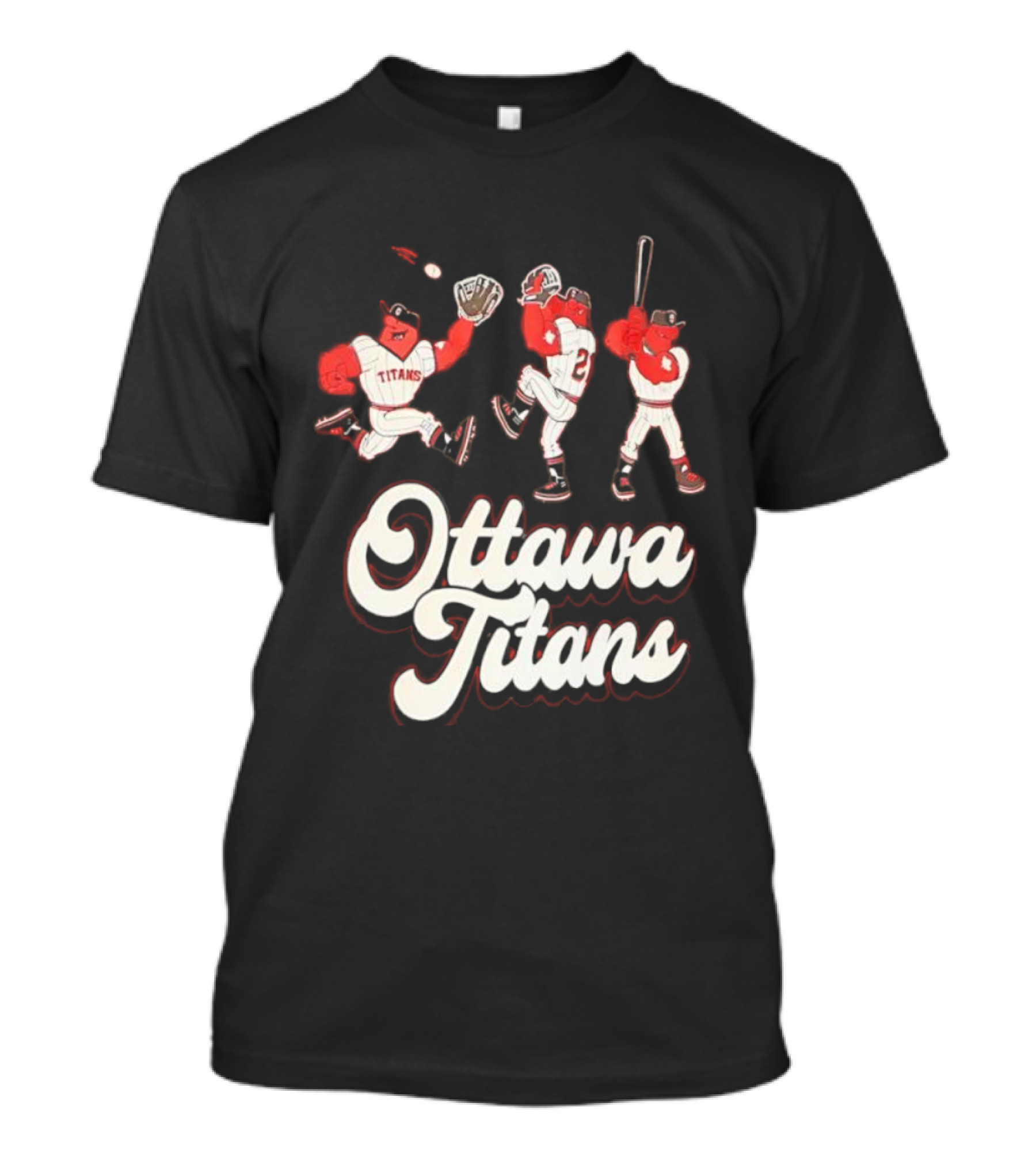 Ottawa Titans Mascot Players Baseball Team Vintage Aesthetic T-Shirt