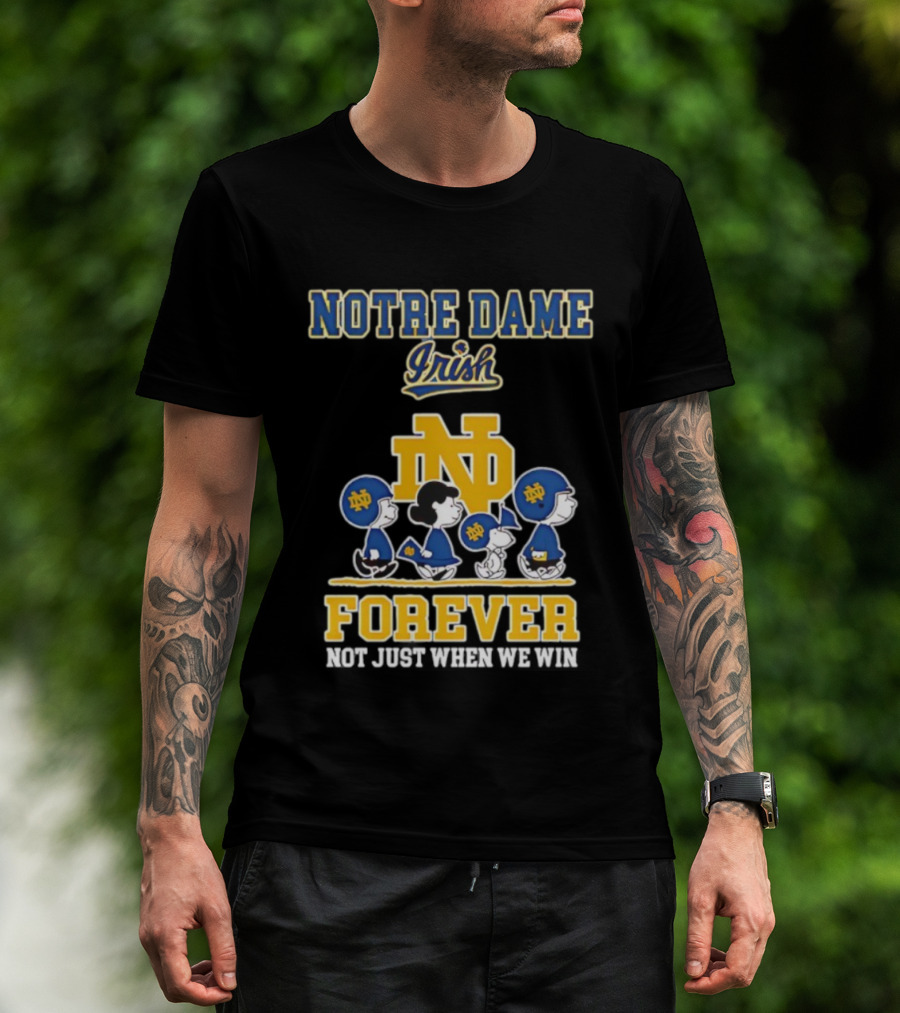 Notre Dame Irish Peanuts Characters Win Forever T-Shirt