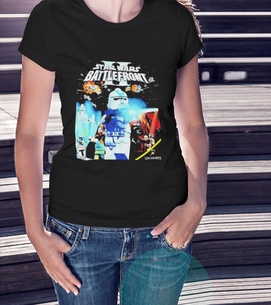 LEGO Star Wars Battlefront II Trooper And Lightsaber Duel Scene T-Shirt