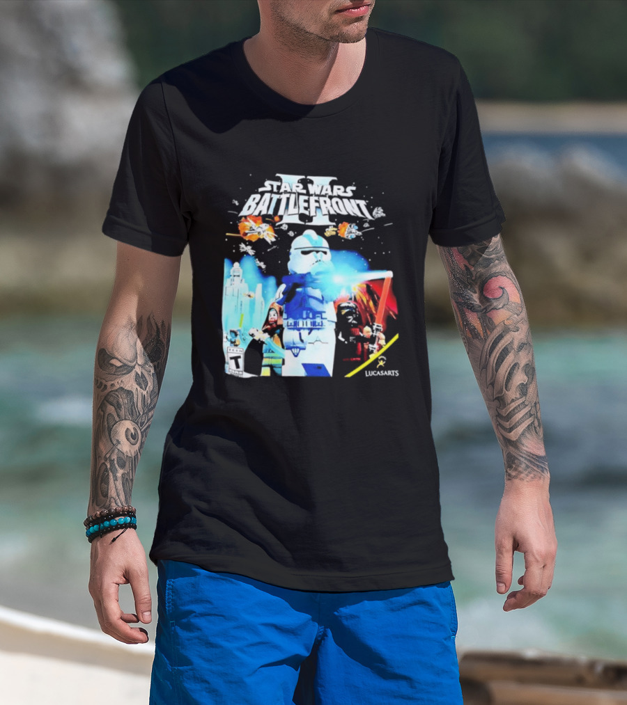 LEGO Star Wars Battlefront II Trooper And Lightsaber Duel Scene T-Shirt