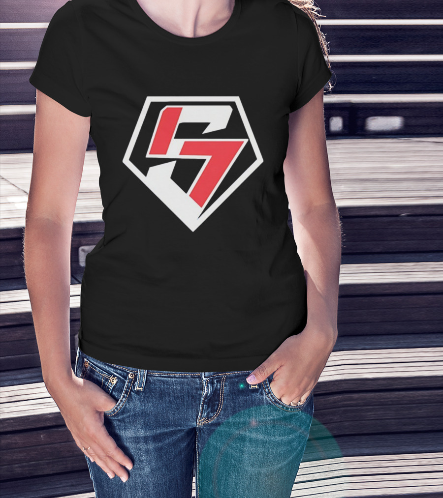 Super Sho Player LA Baseball Collection Red Hexagon Emblem T-Shirt