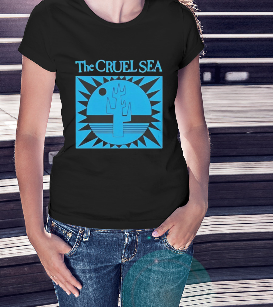The Cruel Sea Blue Cactus Sun And Moon Icon T-Shirt