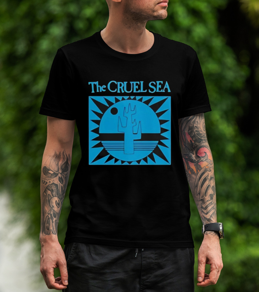 The Cruel Sea Blue Cactus Sun And Moon Icon T-Shirt