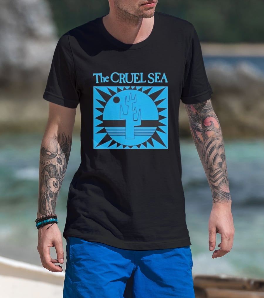 The Cruel Sea Blue Cactus Sun And Moon Icon T-Shirt