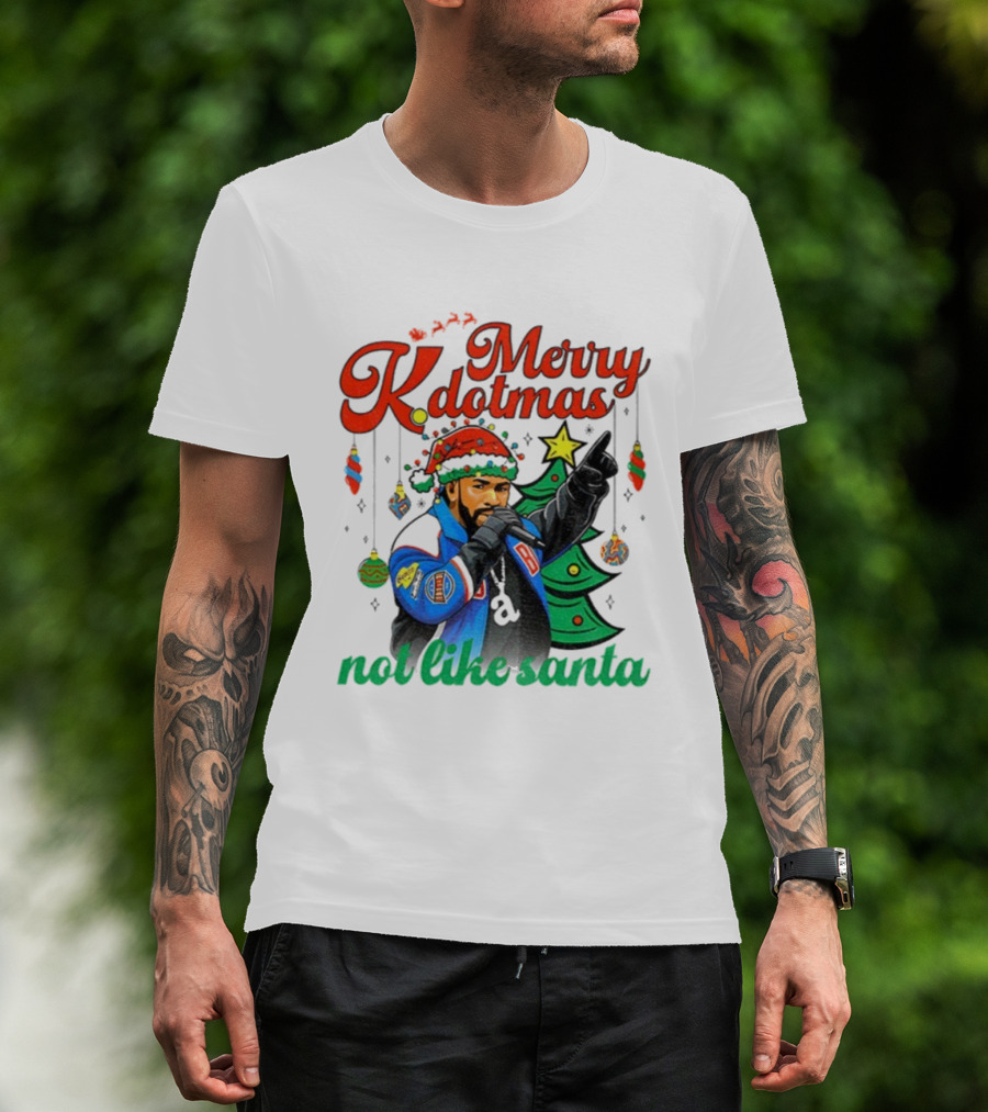 Merry Kdotmas Drake Santa Hat Not Like Santa Christmas T-Shirt