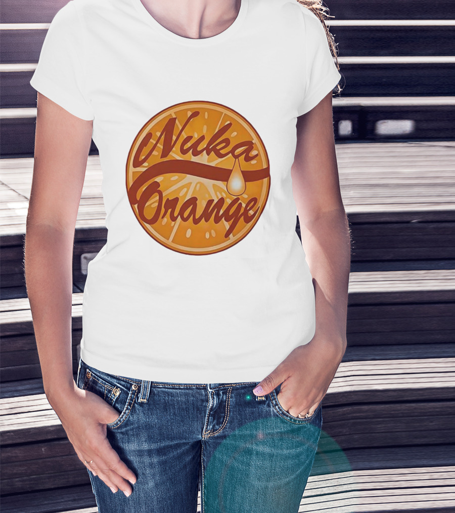Nuka Orange Vintage Juice Cap Fallout Style Retro Design T-Shirt