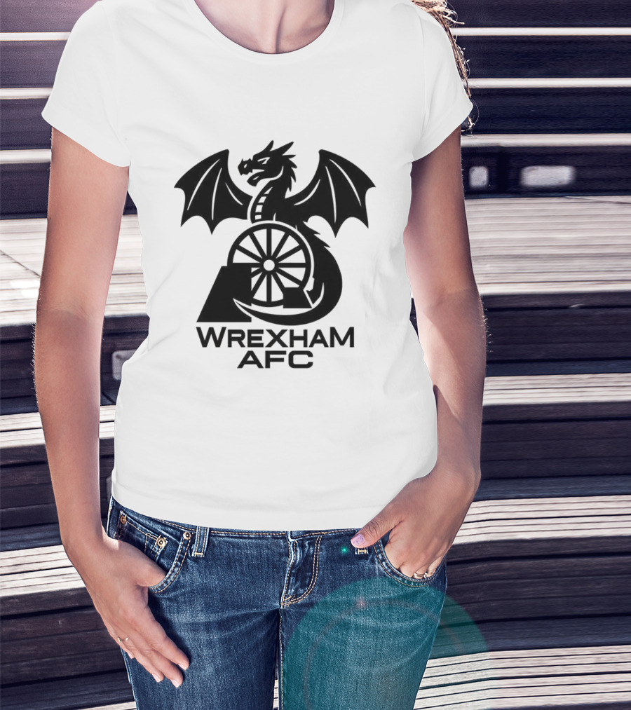 Wrexham AFC Dragon Emblem Wheel Design T-Shirt
