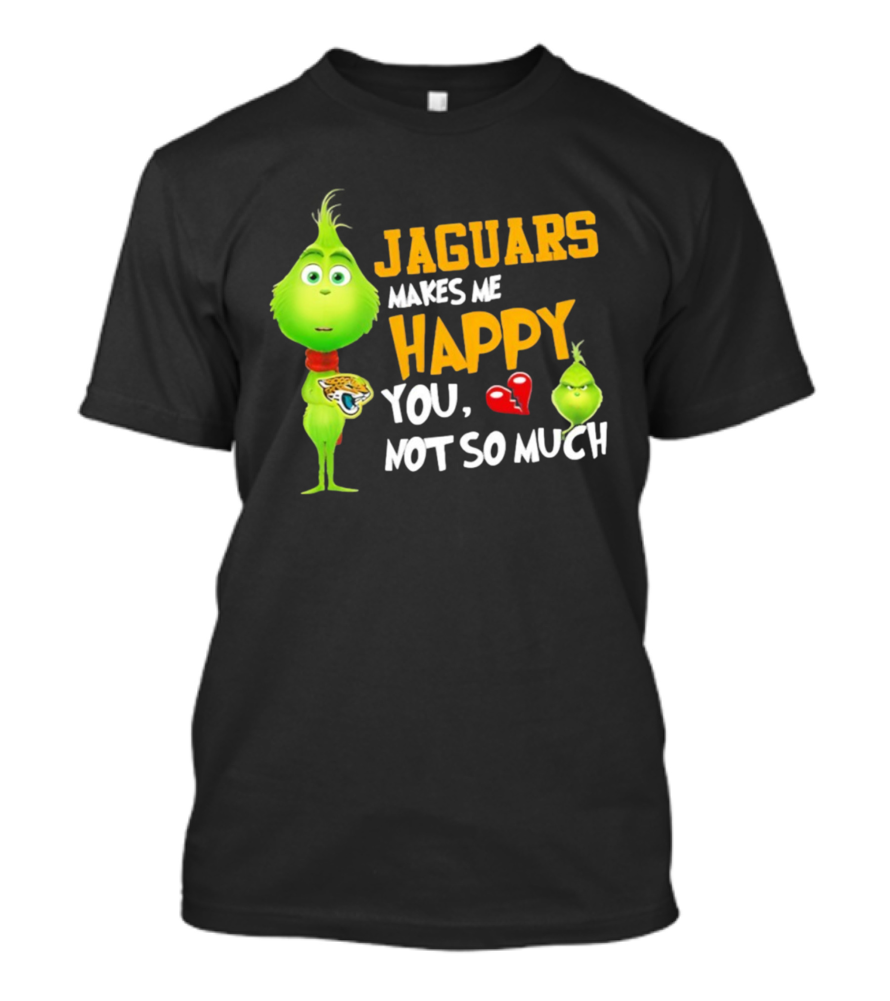 Jaguars Makes Me Happy You Not So Much Grinch Christmas Football T-Shirt