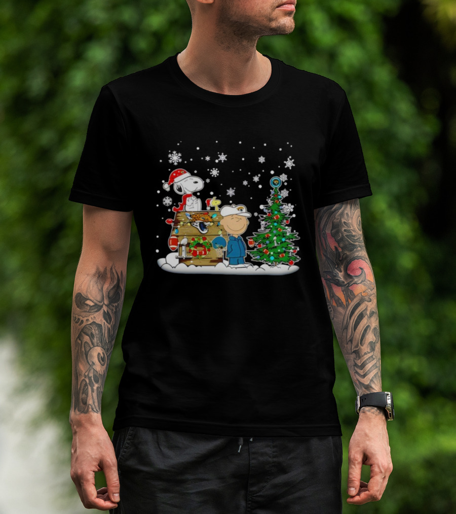 Jacksonville Jaguars Christmas Snoopy Charlie Brown Holiday Football Champions T-Shirt