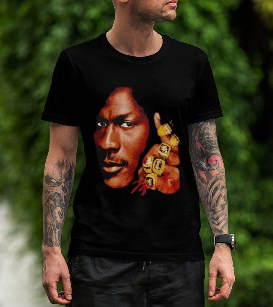 NBA Legend Michael Jordan Championship Rings Signature T-Shirt