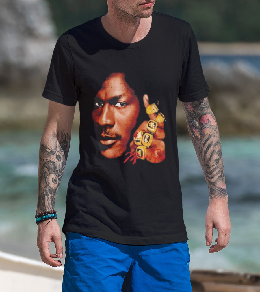 NBA Legend Michael Jordan Championship Rings Signature T-Shirt