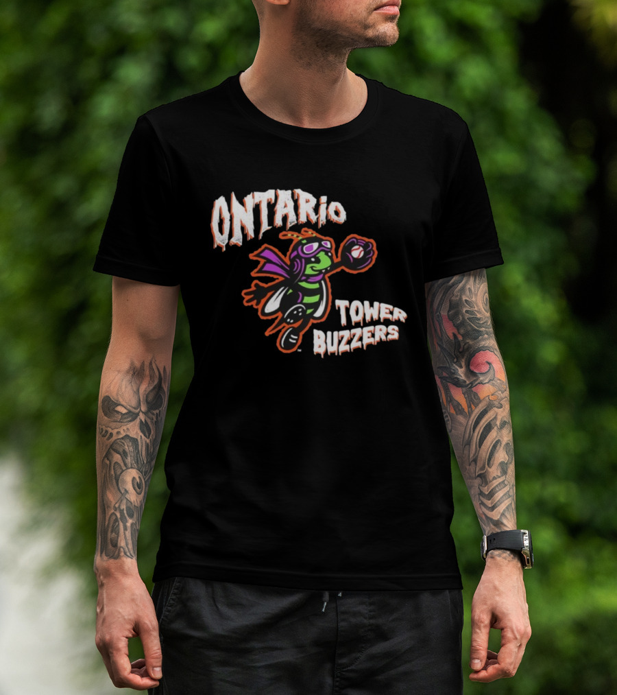 Ontario Tower Buzzers Halloween Mascot Baseball Insect T-Shirt