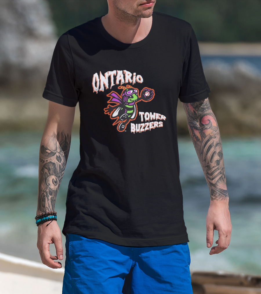 Ontario Tower Buzzers Halloween Mascot Baseball Insect T-Shirt